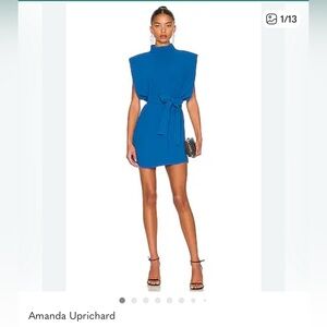 Amanda Uprichard Blue Asymmetrical Dress